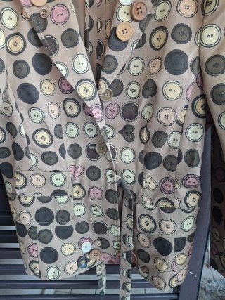 Blazer Moschino Beige Multicolore Bottoni