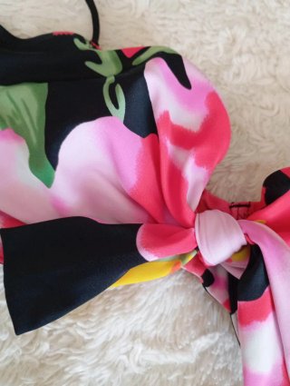 Bikini Venca Estampado Floral Negro Multicolor
