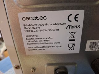 Forno elettrico Cecotec Bake&Toast