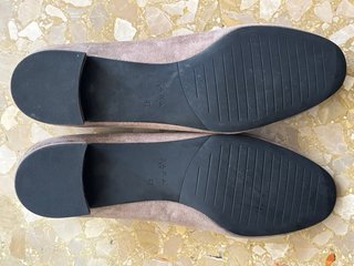 Bailarinas Zara Piel Gris Lazo