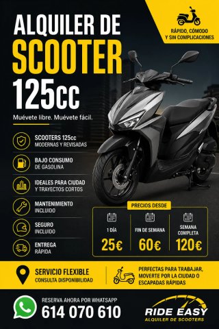Alquiler Scooter 125cc Automática