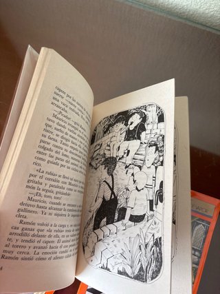 Libros de lectura color naranja de barco de vapor
