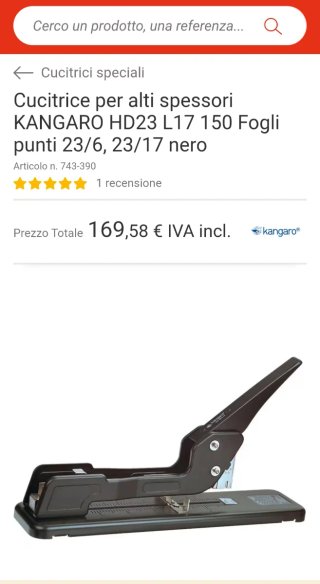 Cucitrice Kangaro HD23 L17 per Alti Spessori