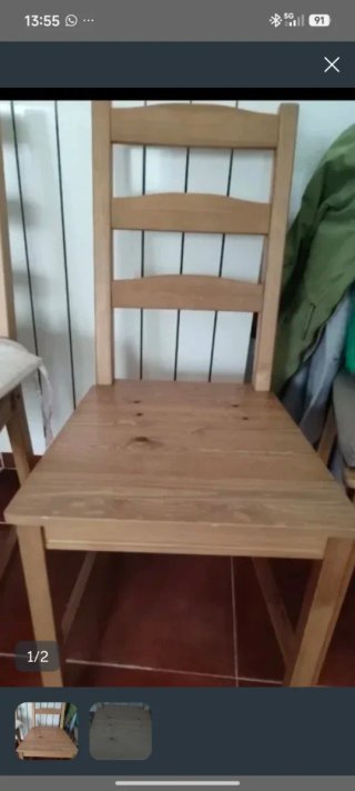 4 Sillas de Comedor de Madera