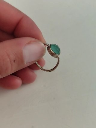 Anillo Plata con Piedra Verde
