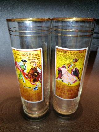 Coppia di bicchieri vintage taurini 1958 Siviglia