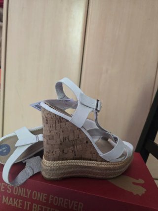 Sandalias cuña esparto blancas talla 40