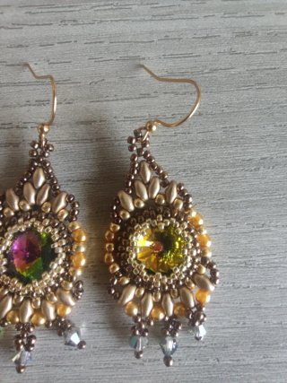 Orecchini pendenti cristallo multicolor