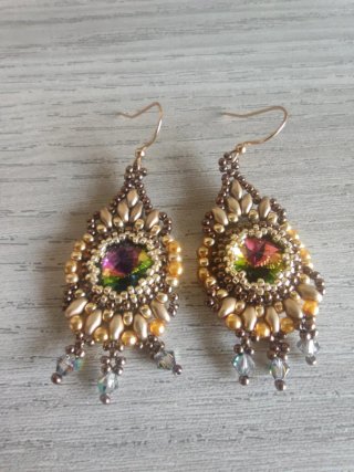 Orecchini pendenti cristallo multicolor