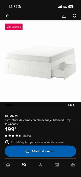 Estructura cama con almacenaje