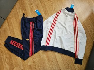 Tuta Adidas AS Roma bianca rossa terrace icons.