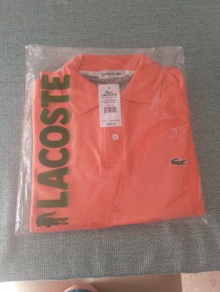 Polo Lacoste Talla L Naranja Manga Corta