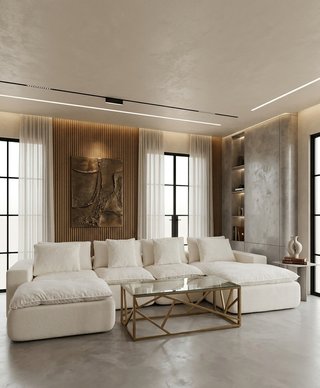 Sofá Chaiselongue Minimalista Beige