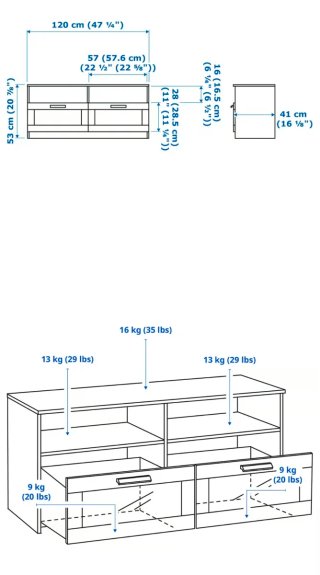 Mueble TV IKEA BRIMNES Blanco