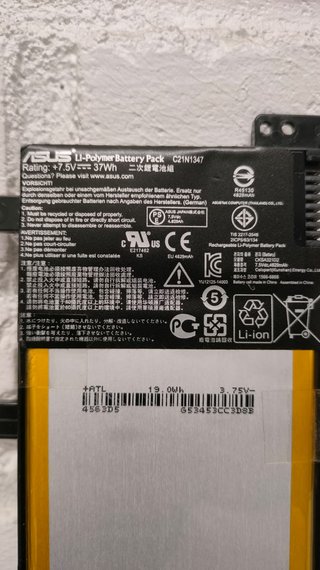 Batería ASUS C21N1347 Li-Polymer 37Wh
