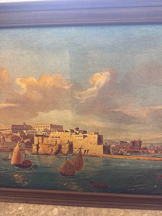 Cuadro clásico marinero con marco madera