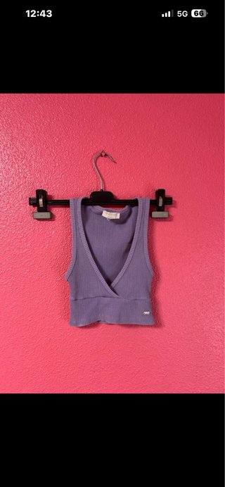 Top lila Pull&Bear talla XS