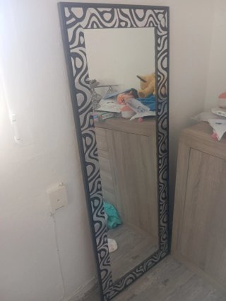 Espejo decorativo marco negro y plata