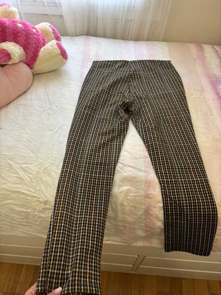Pantalón tejido cuadros elástico