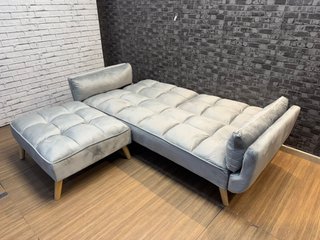 Sofá Cama Gris Click Clack con Puff