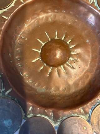 Cenicero cobre monedas