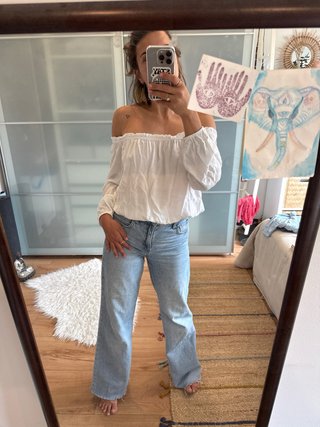 Blusa Blanca Brandy Melville Talla Única