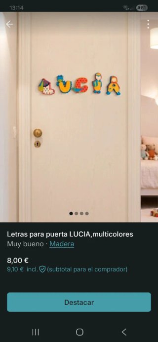 Letras puerta nombre LUCIA