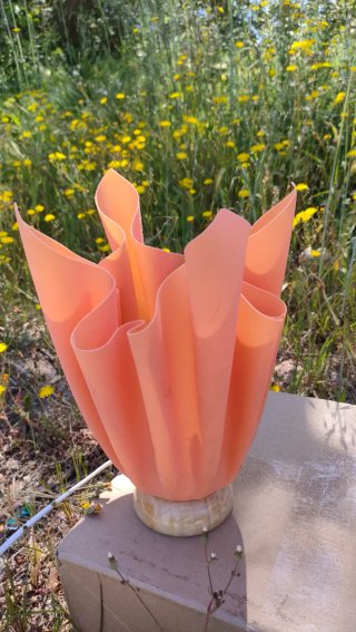 Pareja Lámparas Mesa Vintage Naranja y Rosa