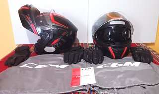 Casco de moto intégral Negro y Rojo
