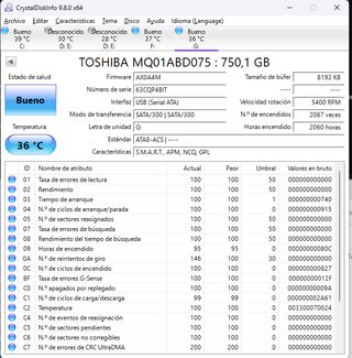 Disco Duro TOSHIBA 750GB mecanico