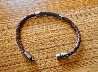 Pulsera Viceroy cuero trenzado y acero para hombre