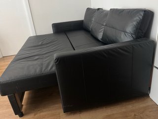 Sofá Cama 3 plazas tapizado negro+  Almacenamiento