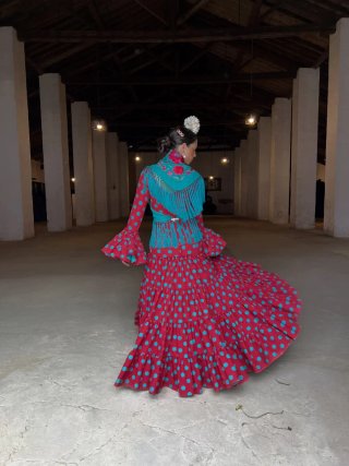 Traje Flamenca Baile Romeria Feria