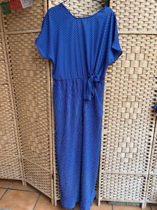 Mono Zara lunares azul y blanco