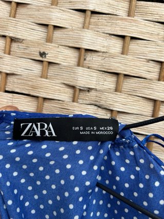 Mono Zara lunares azul y blanco
