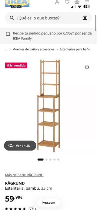 Estantería RÅGRUND IKEA Bambú