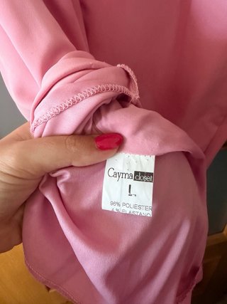 Vestido fiesta rosa asimétrico volantes