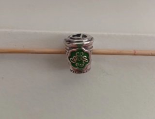 Charm Taza Café Plata y Verde