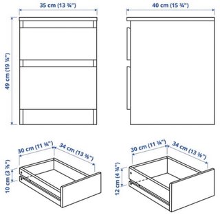 Comodino bianco Ikea