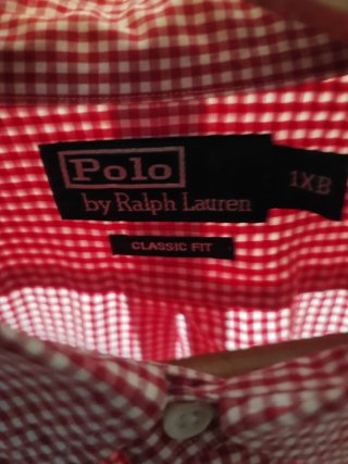 Camisa Polo Ralph Lauren cuadros rojo y blanco