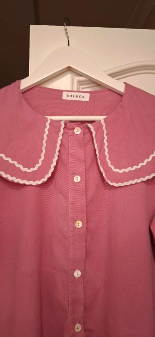 Blusa Cayetana cuello bebé CALOCA rosa