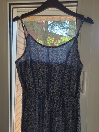 Vestido largo estampado azul