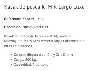 Kayak de pesca RTM K Largo Luxe
