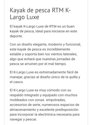 Kayak de pesca RTM K Largo Luxe