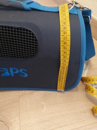 Transportín para mascotas azul y negro