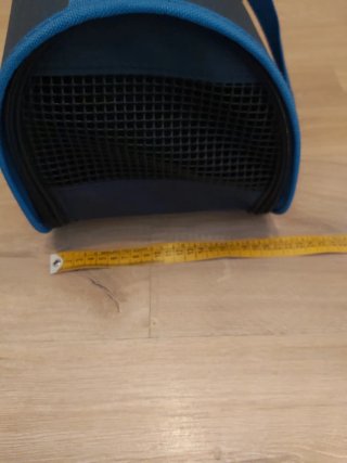 Transportín para mascotas azul y negro