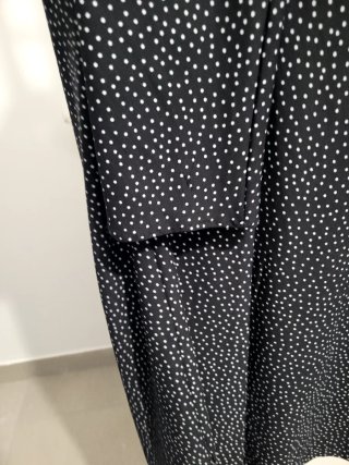 Vestido Mango Negro Lunares Talla L