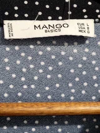 Vestido Mango Negro Lunares Talla L