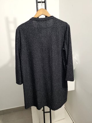 Vestido Mango Negro Lunares Talla L