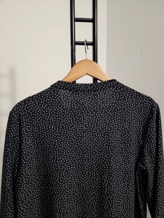 Vestido Mango Negro Lunares Talla L